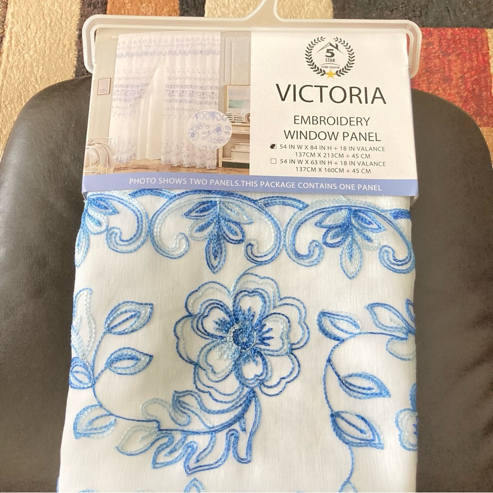 Victoria Embroidery Window Panel